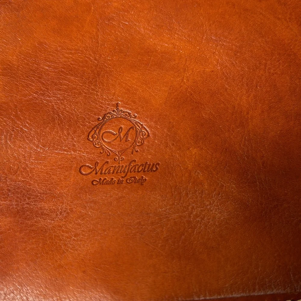 Manufactus Full Grain CalfSkin Italian Leather Slim Briefcase Brown Luxury